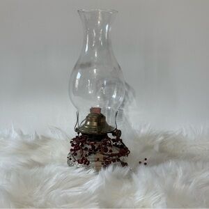 Vintage Eagle Oil Lamp Clear w/ Glass Chimney Shade